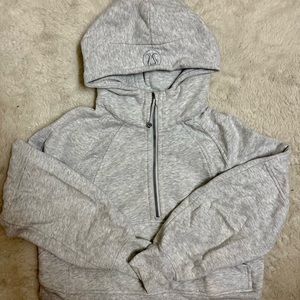 COPY - Scuba Oversized Half-Zip Hoodie in Heathered Core Ultra Light Grey XS/S